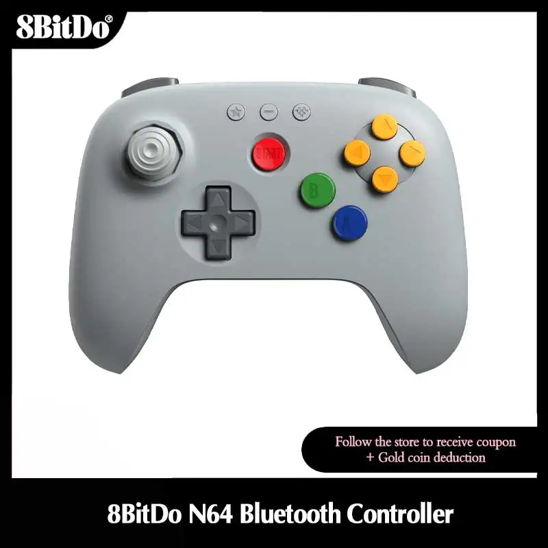 8BitDo Gray N64 Bluetooth Controller for Analogue 3D, Nintendo Switch, Switch 2, Gaming Joystick Gamepad for Windows and Android listed by on AliExpress