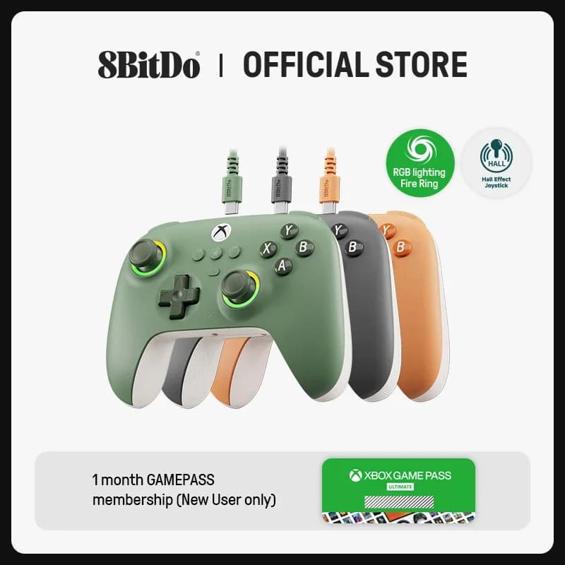 8BitDo Ultimate C Wired Gaming Controller for Xbox, RGB Lighting Fire Ring and Hall Effect Joysticks, Windows 10/11 listed by on AliExpress